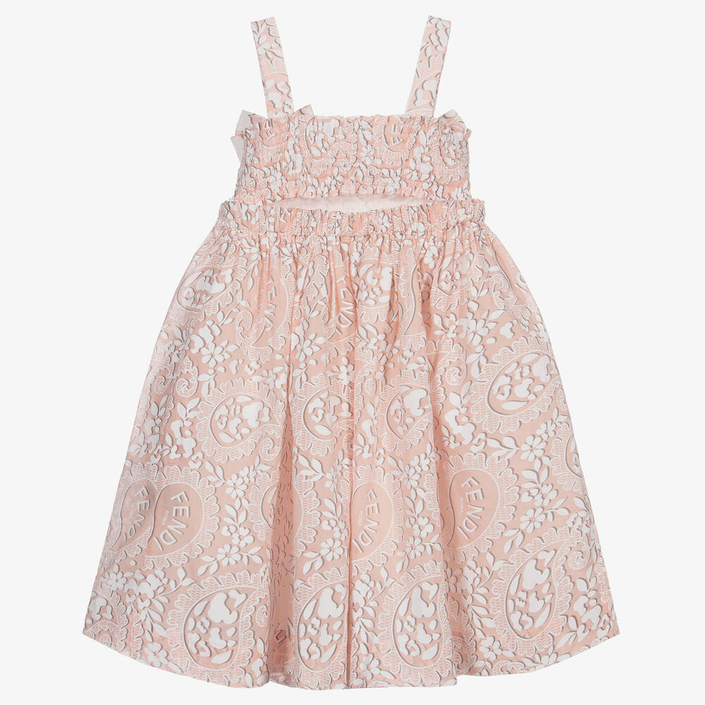 Fendi Robe rose en coton
