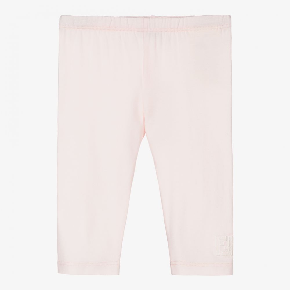 Fendi - Pink Cotton Logo Baby Leggings | Childrensalon