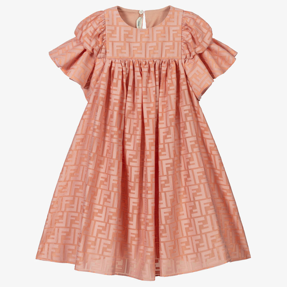 Fendi - Robe rose en devoré FF  | Childrensalon