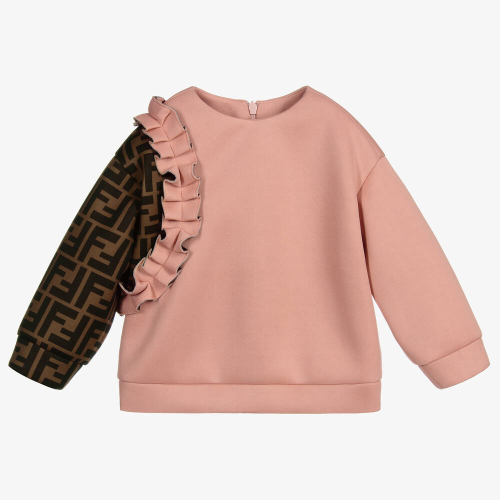 Fendi - Pink FF Baby Sweatshirt | Childrensalon