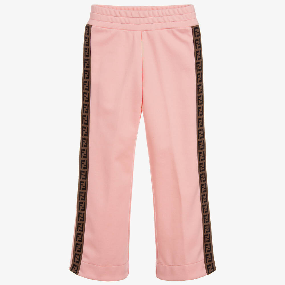 Fendi - Pink 'FF' Logo Popper Trousers | Childrensalon