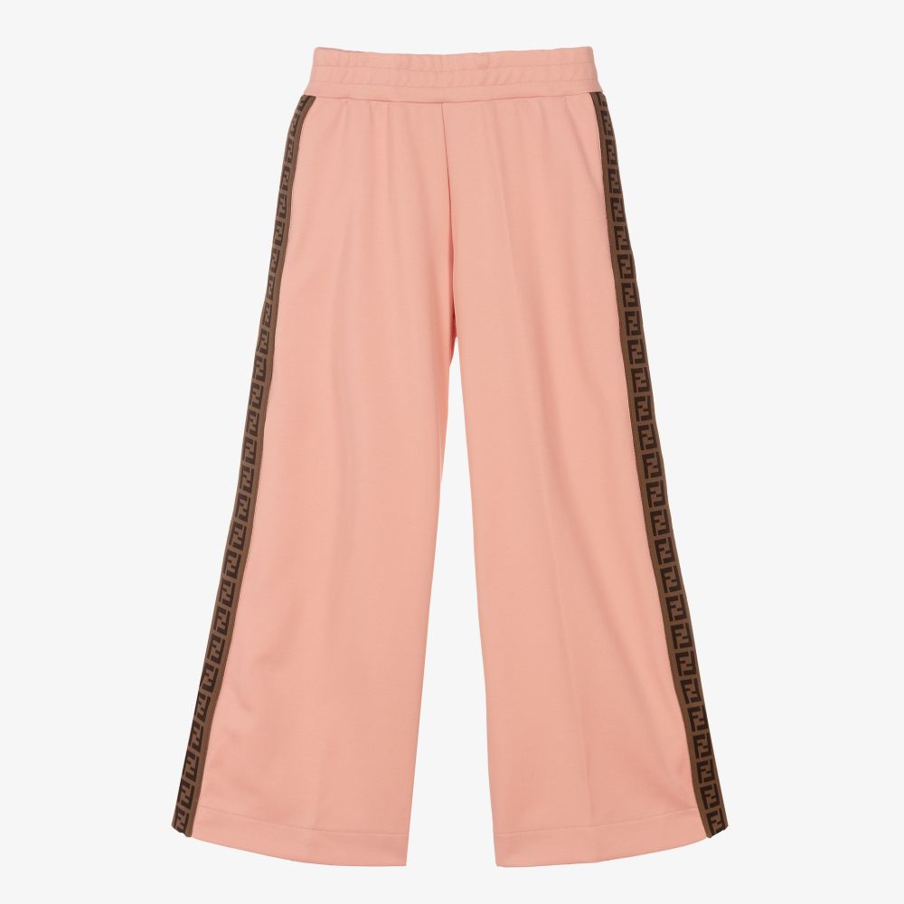 Fendi - Pink FF Logo Popper Trousers | Childrensalon