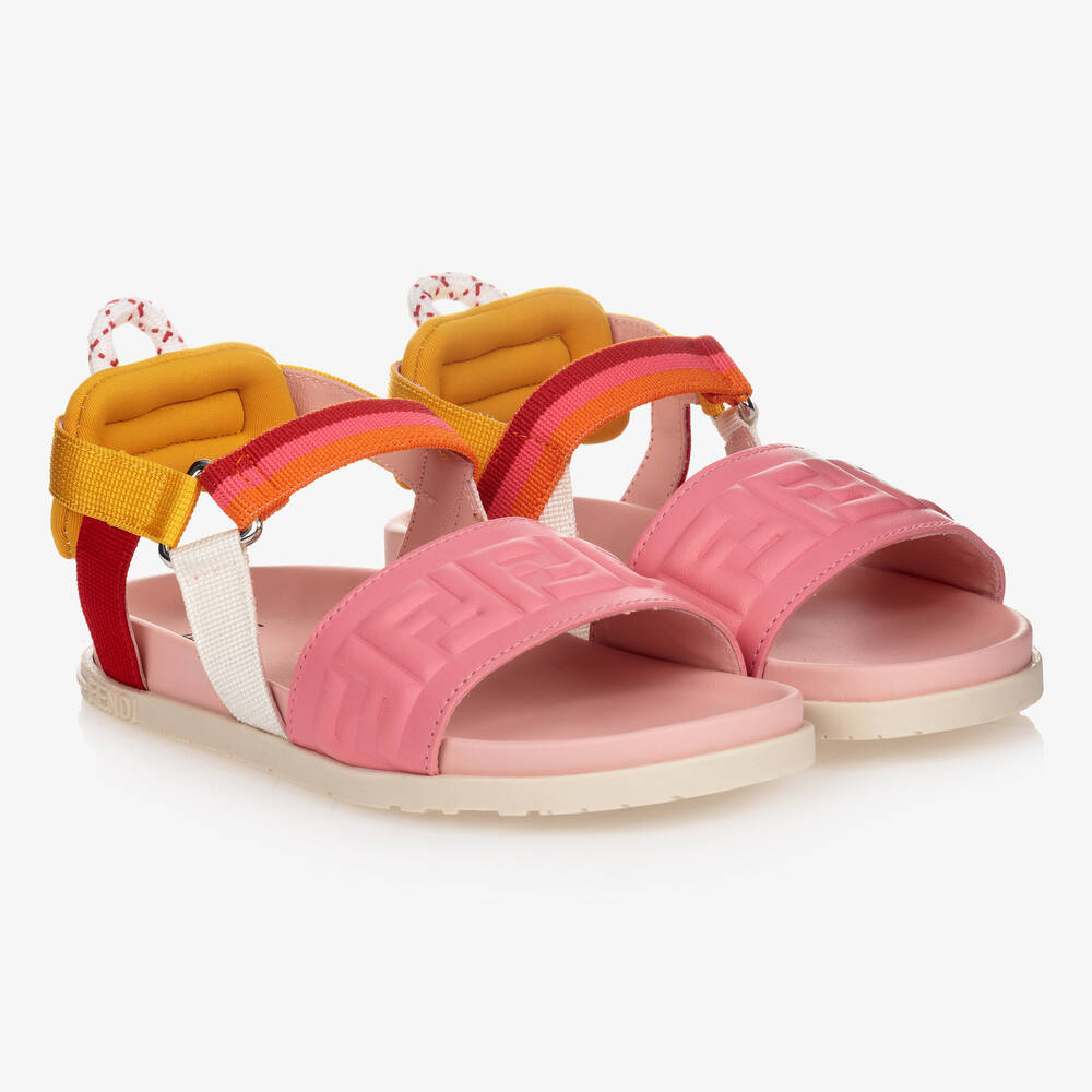 Fendi - Розовые сандалии с принтом FF | Childrensalon