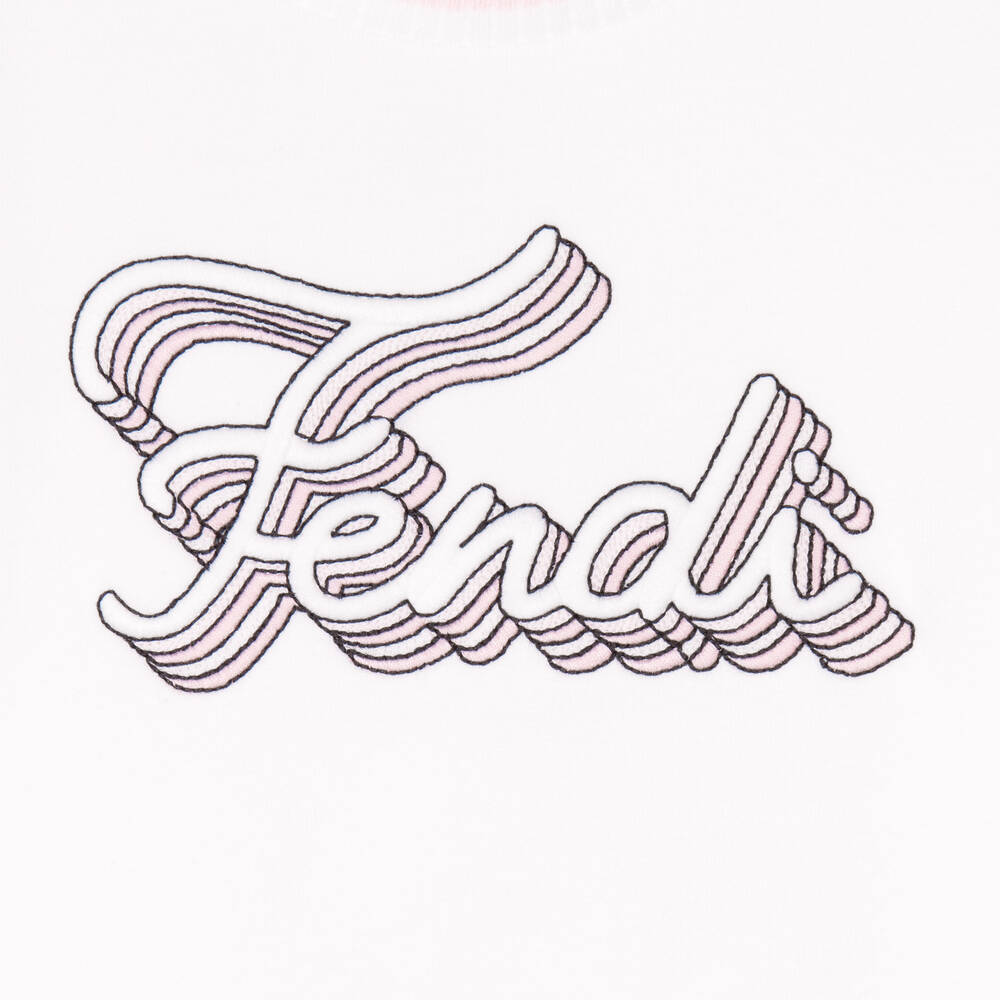 Fendi-Pink Logo Baby Grow Gift Set | Childrensalon Outlet