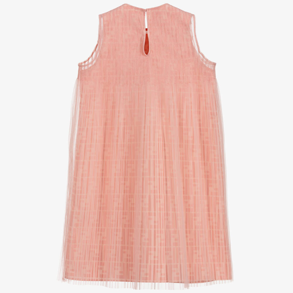 Fendi-Pink Pleated Tulle Dress | Childrensalon Outlet