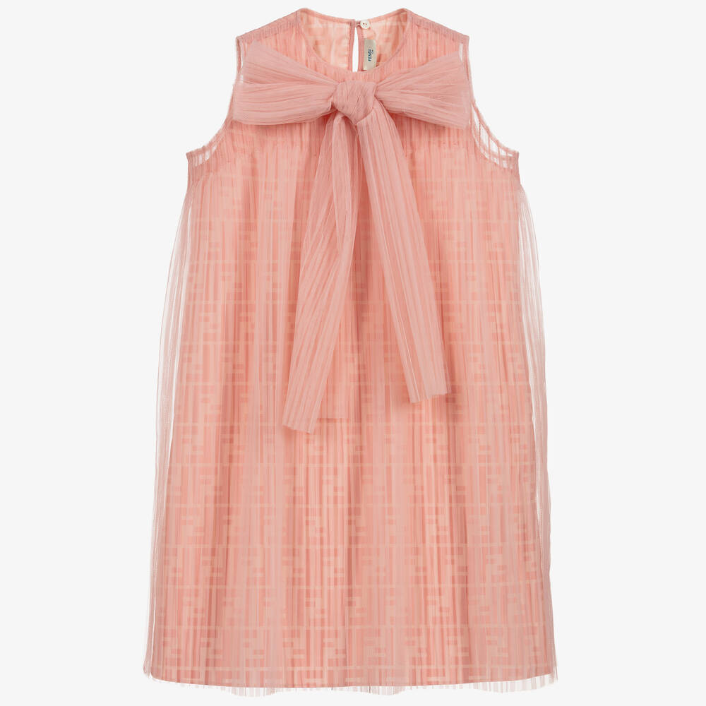 Fendi - Pink Pleated Tulle Dress | Childrensalon