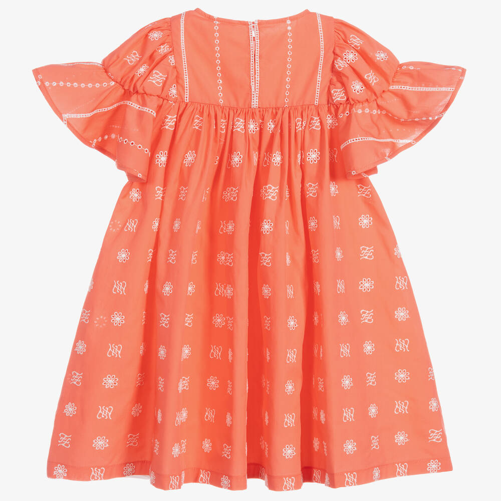 Fendi-Pink & White Cotton Dress | Childrensalon Outlet