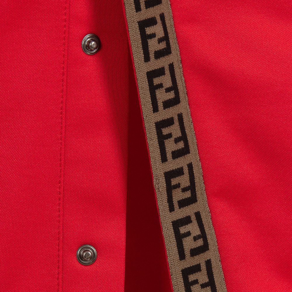 Fendi - Red 'FF' Logo Popper Trousers | Childrensalon Outlet