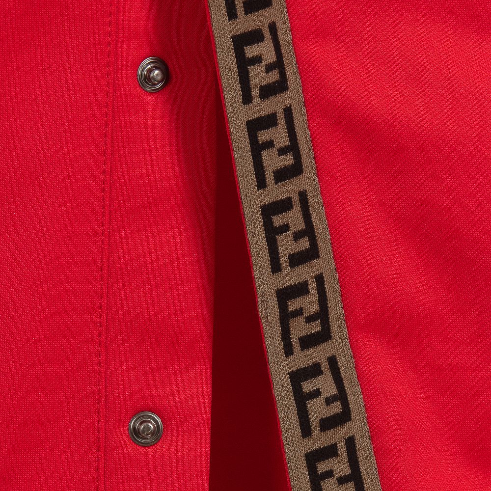 Fendi Red FF Logo Popper Trousers