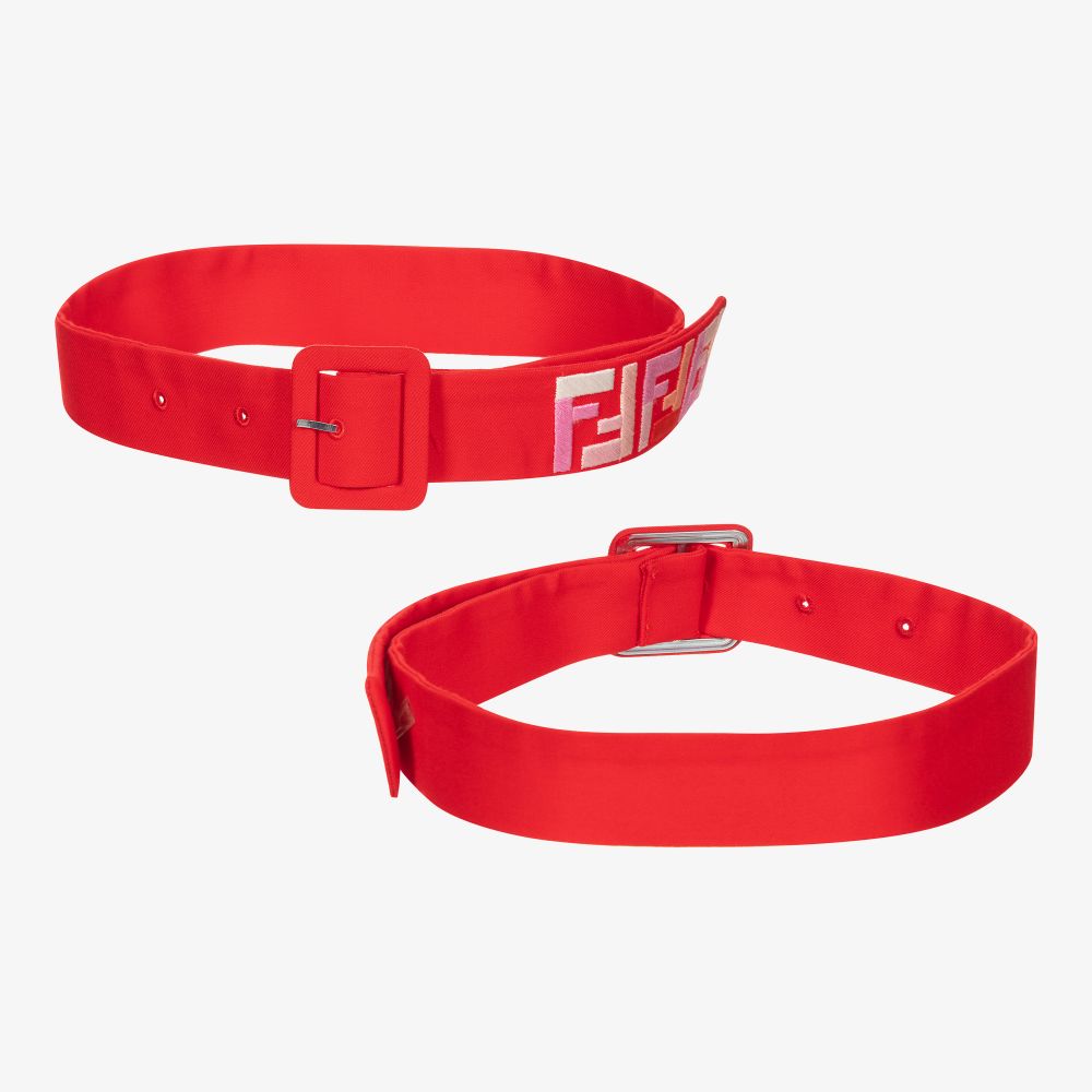 Fendi-Red Wool FF Logo Dress  | Childrensalon Outlet