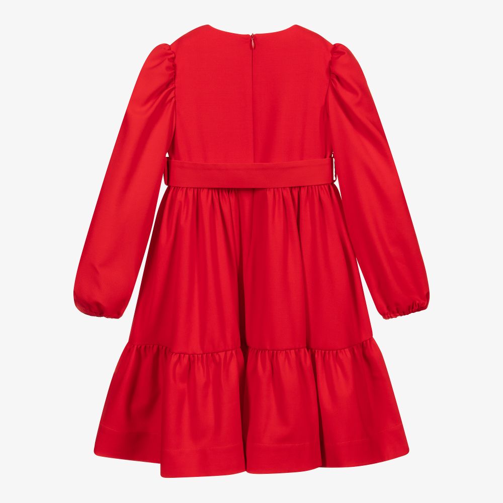 Fendi - Red Wool FF Logo Dress | Childrensalon Outlet