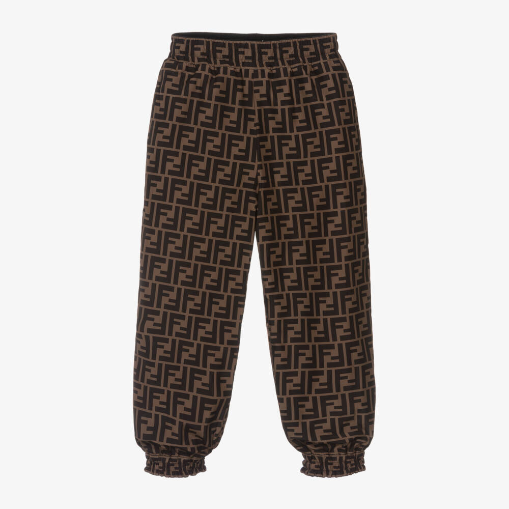 Fendi-Reversible Black Brown Joggers | Childrensalon Outlet