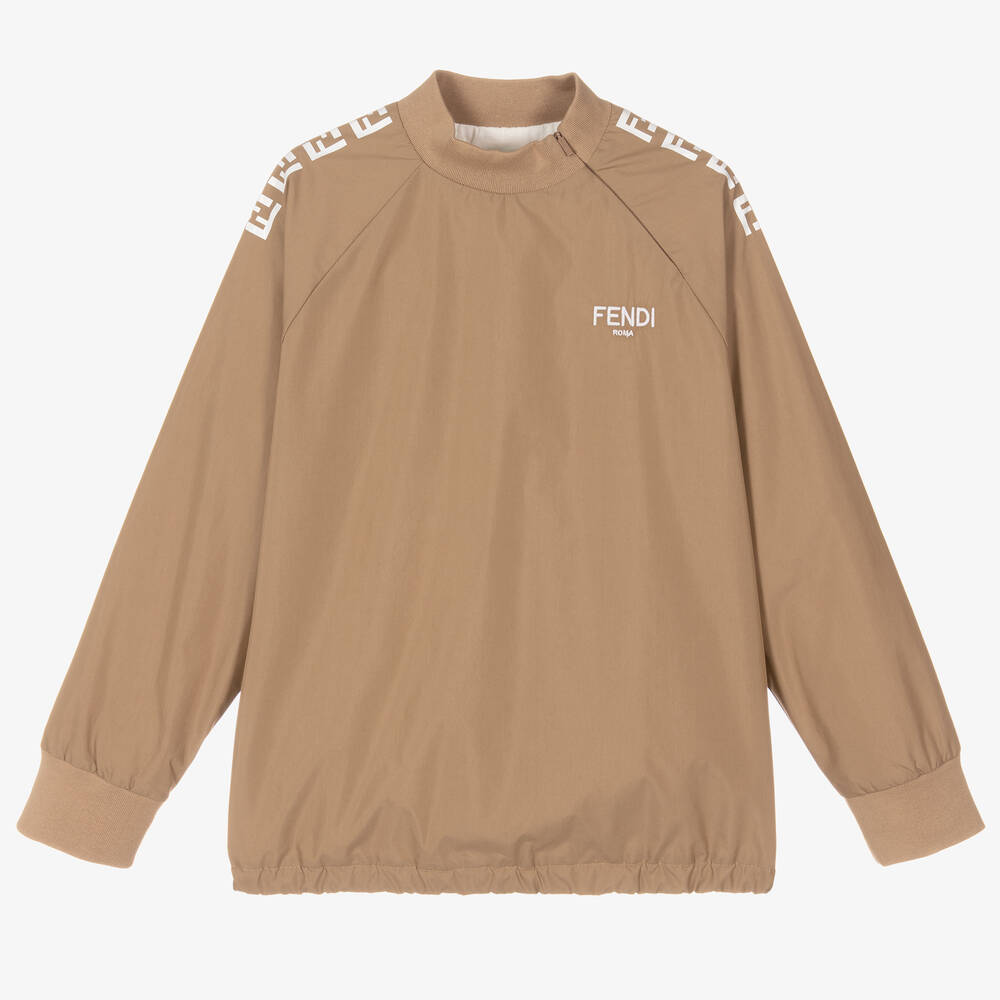 Fendi-Teen Beige Logo Sweatshirt | Childrensalon Outlet
