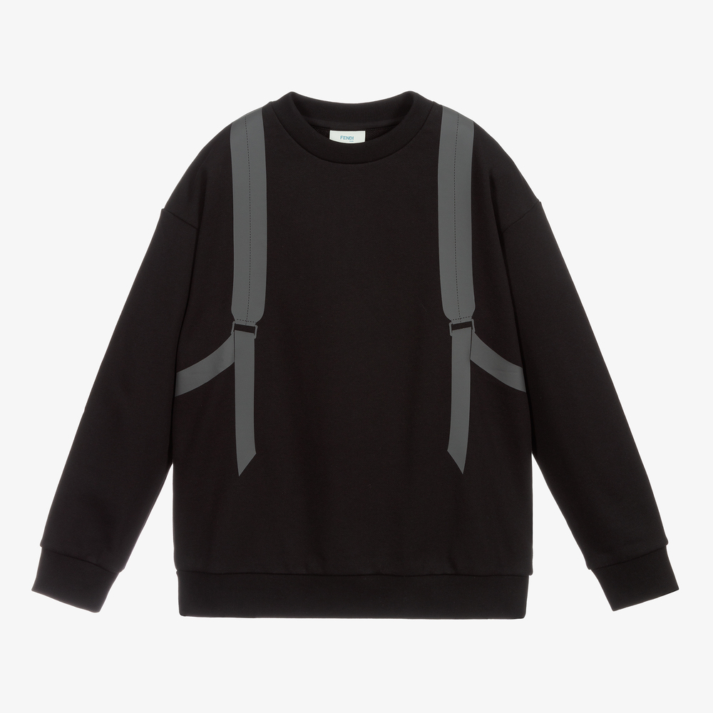 Fendi - Teen Black Backpack Sweatshirt | Childrensalon