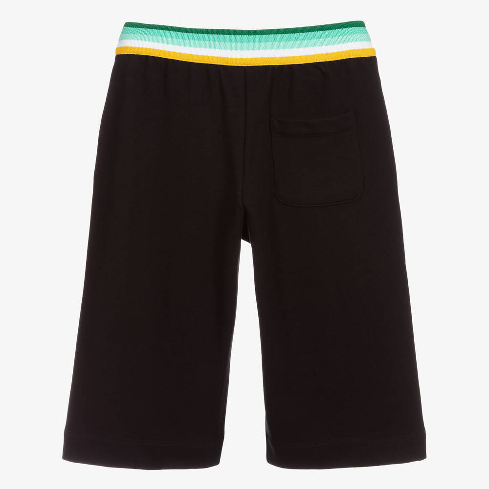Fendi-شورت تينز ولادي قطن جيرسي لون أسود | Childrensalon Outlet