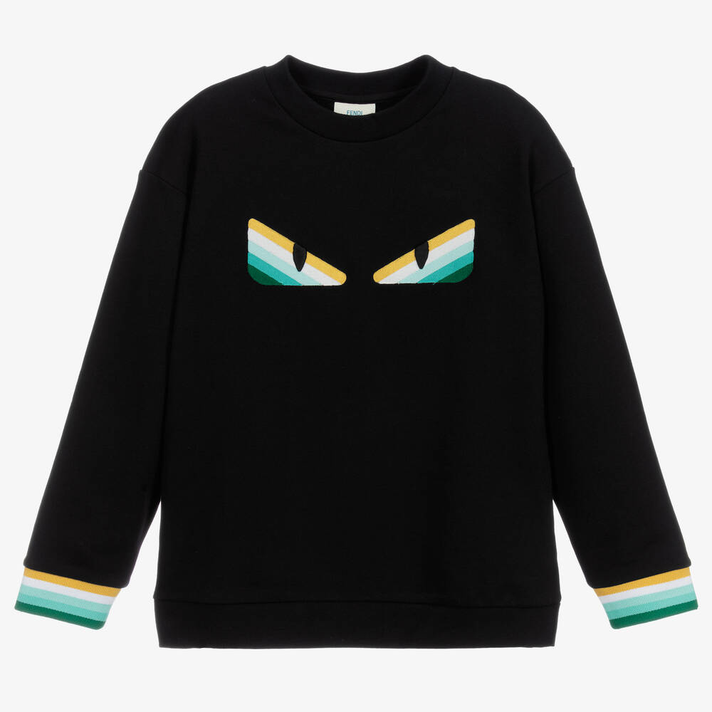 Fendi - Teen Black Logo Sweatshirt | Childrensalon