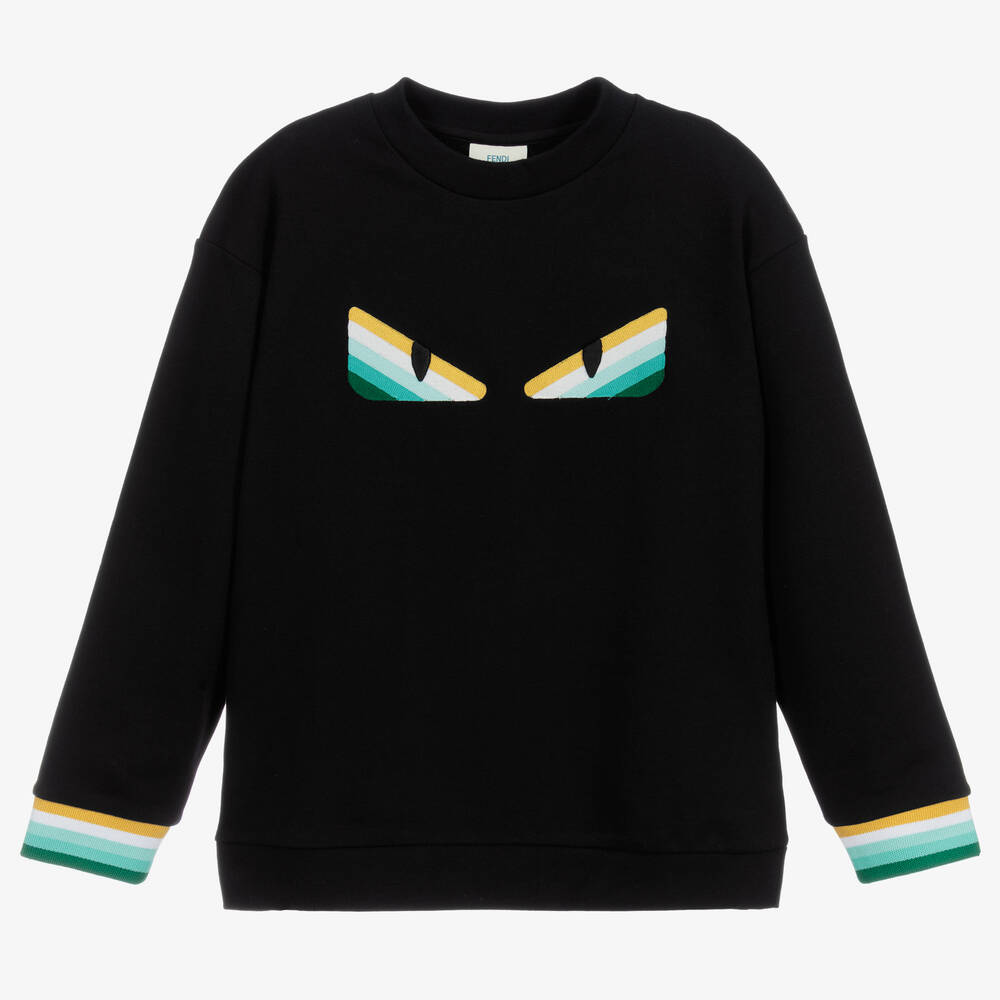 Fendi - Sweat noir à logo Ado | Childrensalon