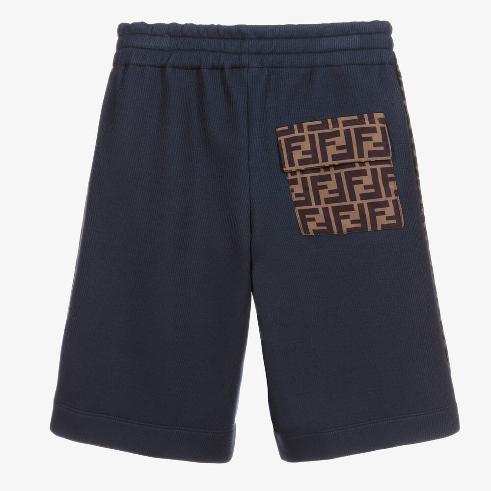 فندي-شورت تينز ولادي فيسكوزجيرسي لون كحلي | Childrensalon Outlet