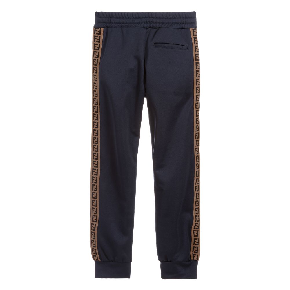 Fendi Teen Boys Blue Logo Joggers
