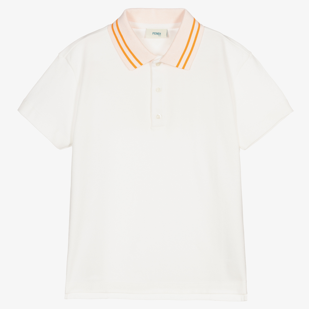 Fendi - Кремовая рубашка поло для подростков | Childrensalon