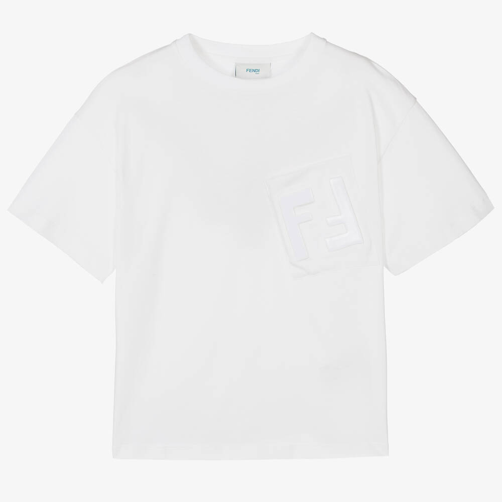 White fendi t shirt on sale