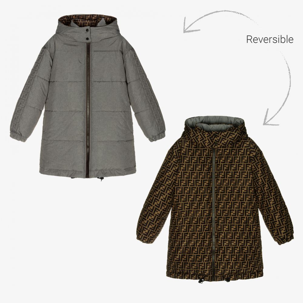 Fendi - Teen Down Reversible Coat | Childrensalon