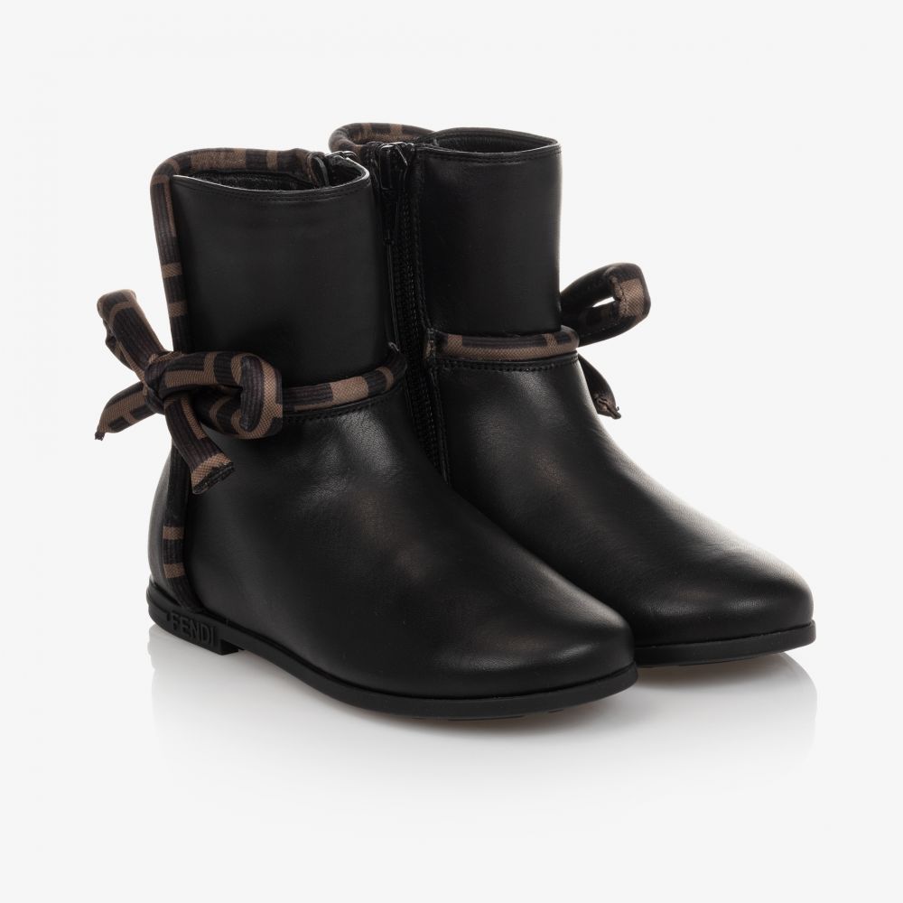 Fendi - Bottes FF noires Ado | Childrensalon