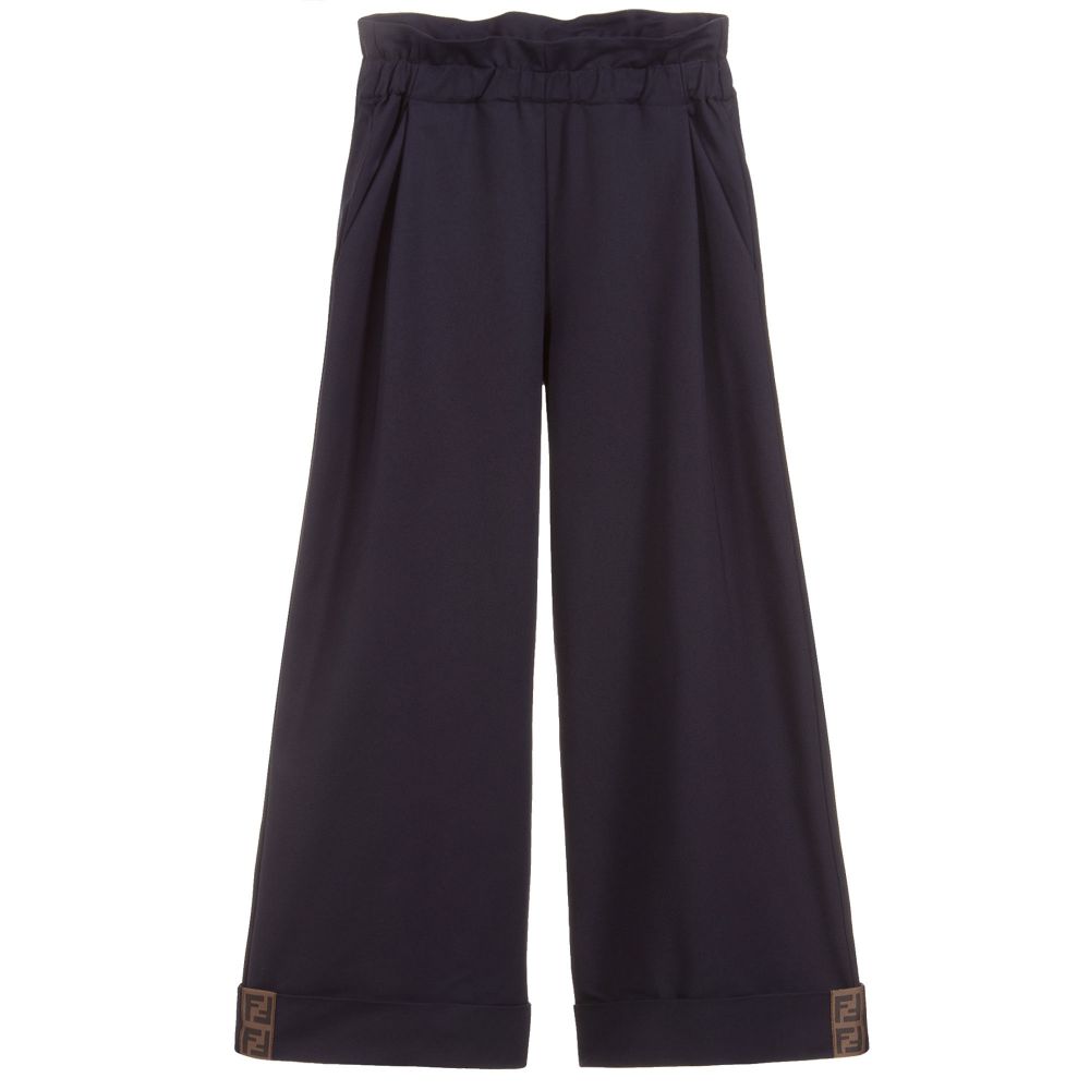 Fendi - Teen Girls Blue Wide Trousers | Childrensalon