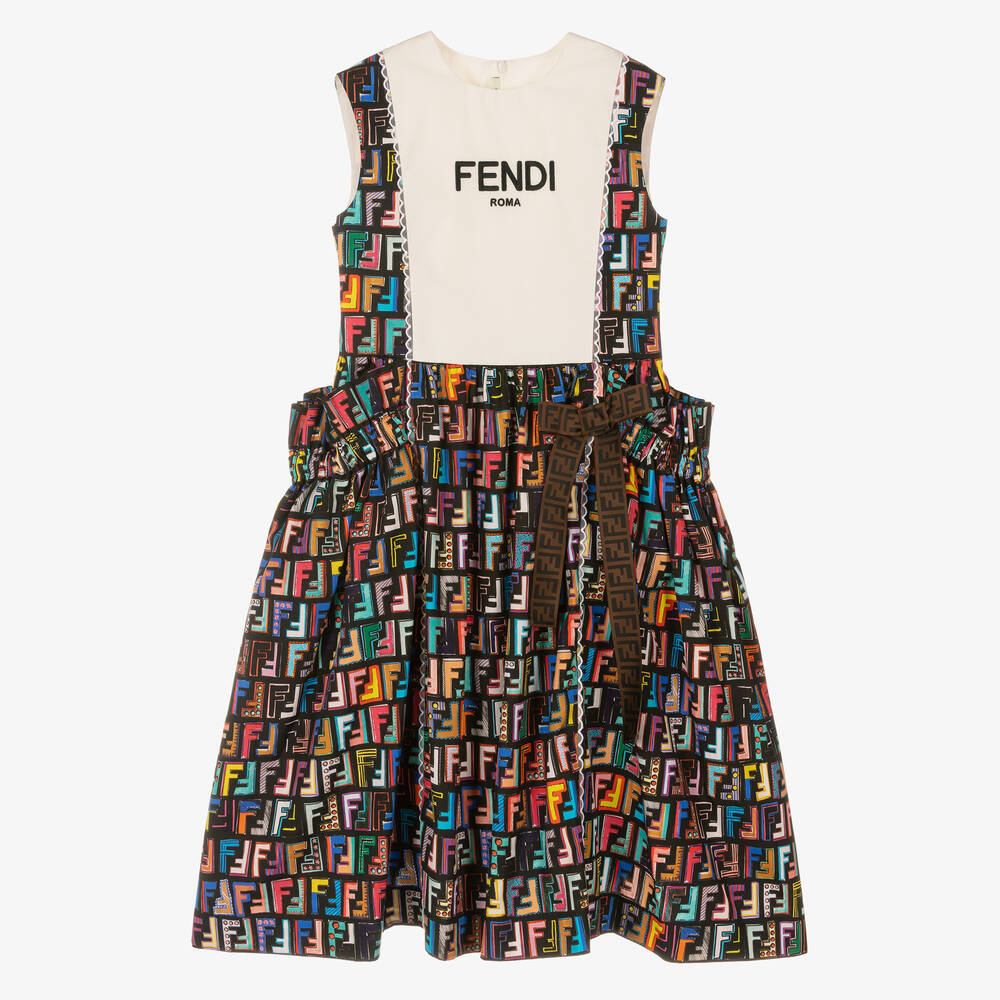Fendi - Платье с принтом FF для девочек-подростков  | Childrensalon