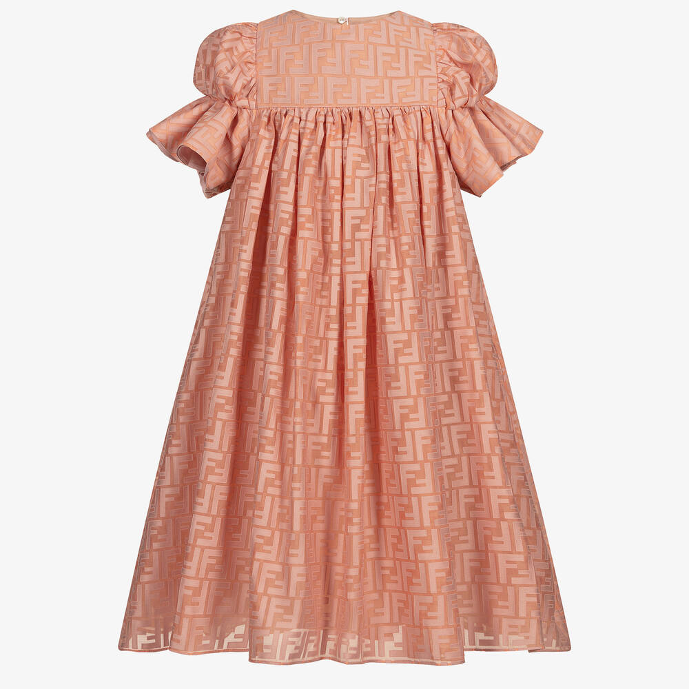 Fendi - Розовое платье с принтом FF для подростков  | Childrensalon