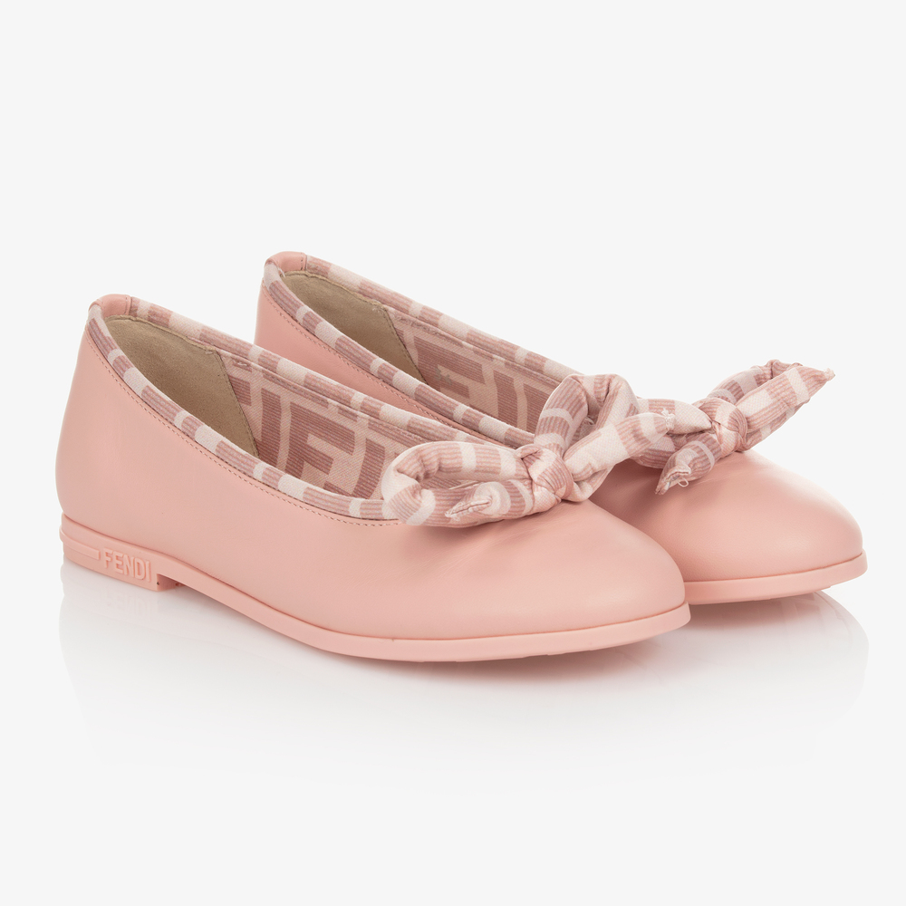 Fendi - Ballerines roses FF Ado fille | Childrensalon