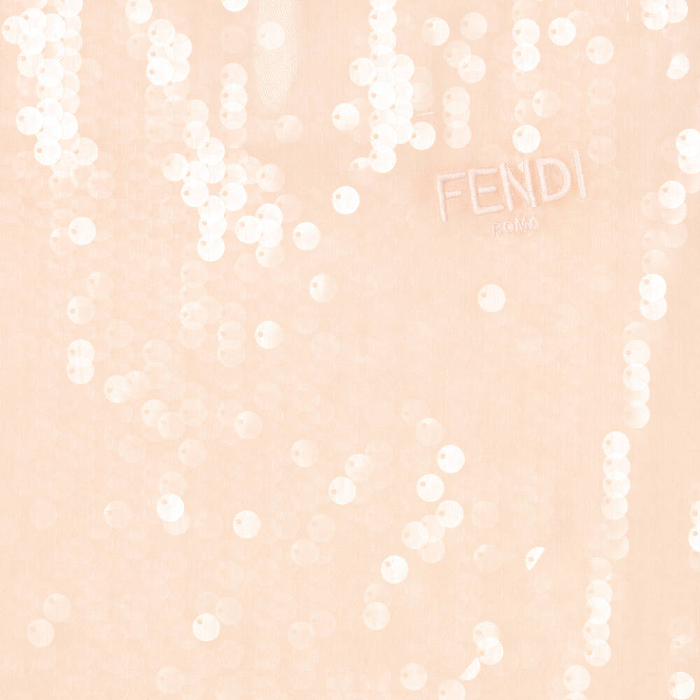 Fendi-Розовое платье из органзы с пайетками | Childrensalon Outlet
