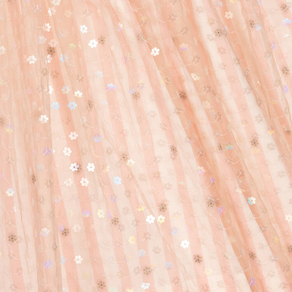 Fendi-Teen Girls Pink Sequin Tulle Skirt  | Childrensalon Outlet