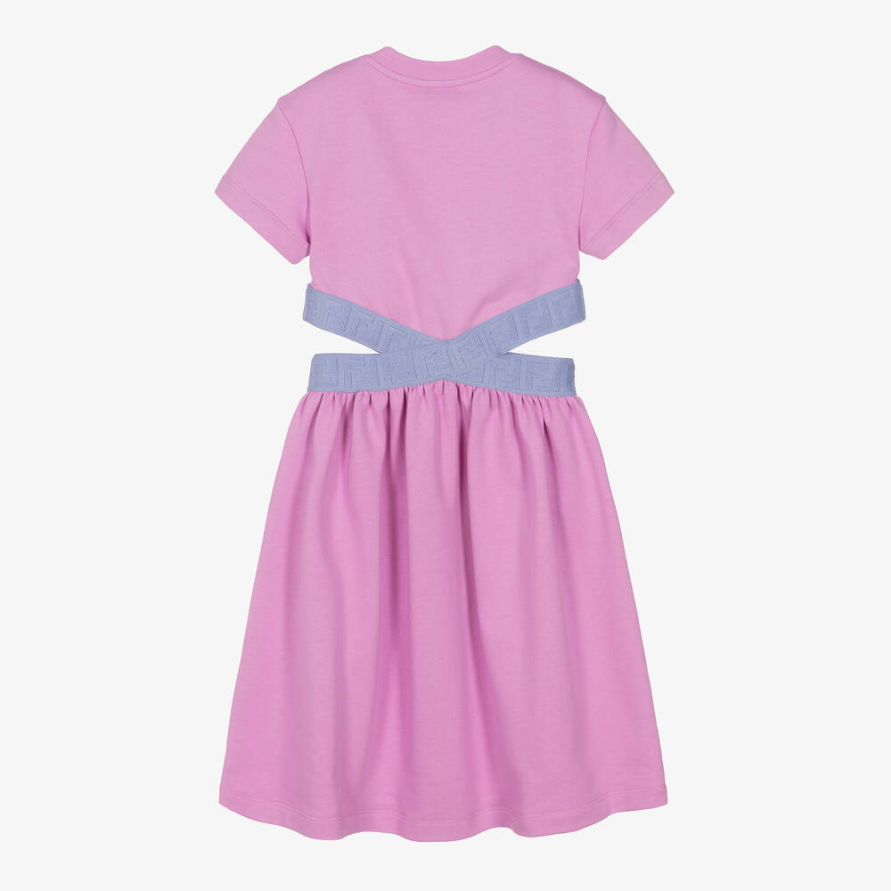Fendi-فستان تينز بناتي قطن لون بنفسجي | Childrensalon Outlet