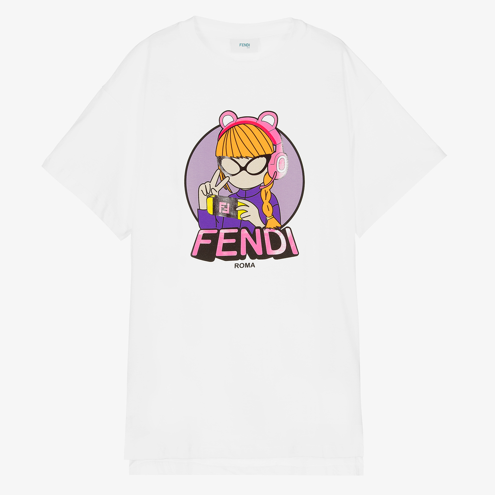 Fendi - Weißes Teen T-Shirt-Kleid (M) | Childrensalon