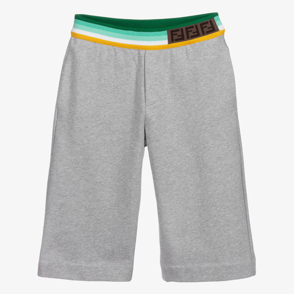 Fendi - Teen Grey FF Logo Shorts | Childrensalon
