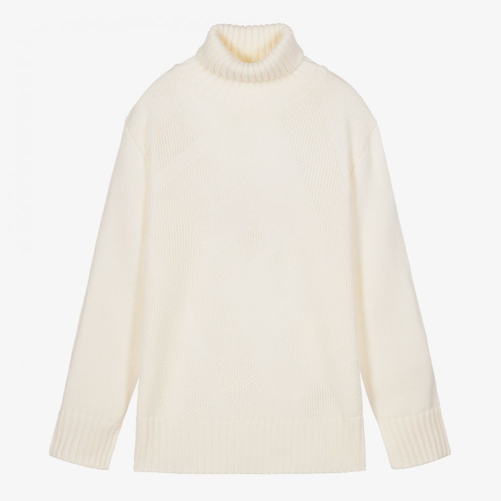 Fendi-Teen Ivory Roll Neck Sweater | Childrensalon Outlet