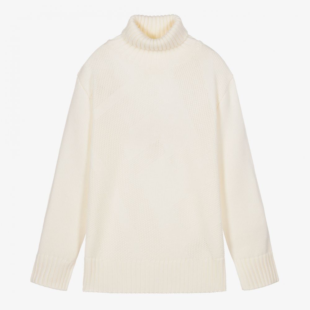 Fendi - Teen Ivory Roll Neck Sweater | Childrensalon