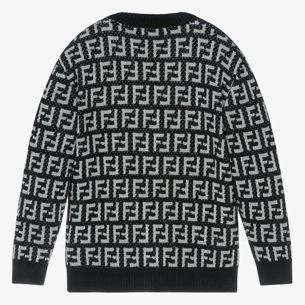 Fendi-Подростковый синий вязаный кардиган для мальчиков | Childrensalon Outlet