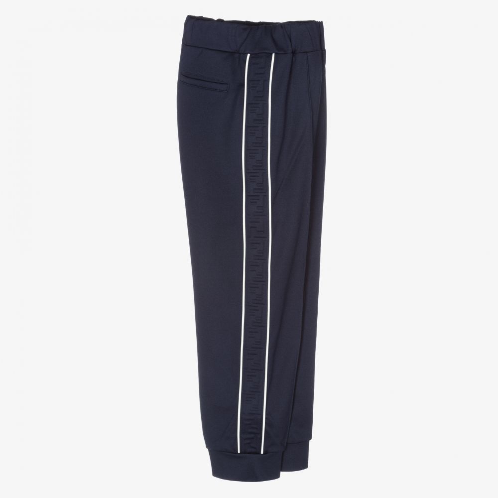 Fendi Teen Navy Blue Logo Joggers Childrensalon Outlet