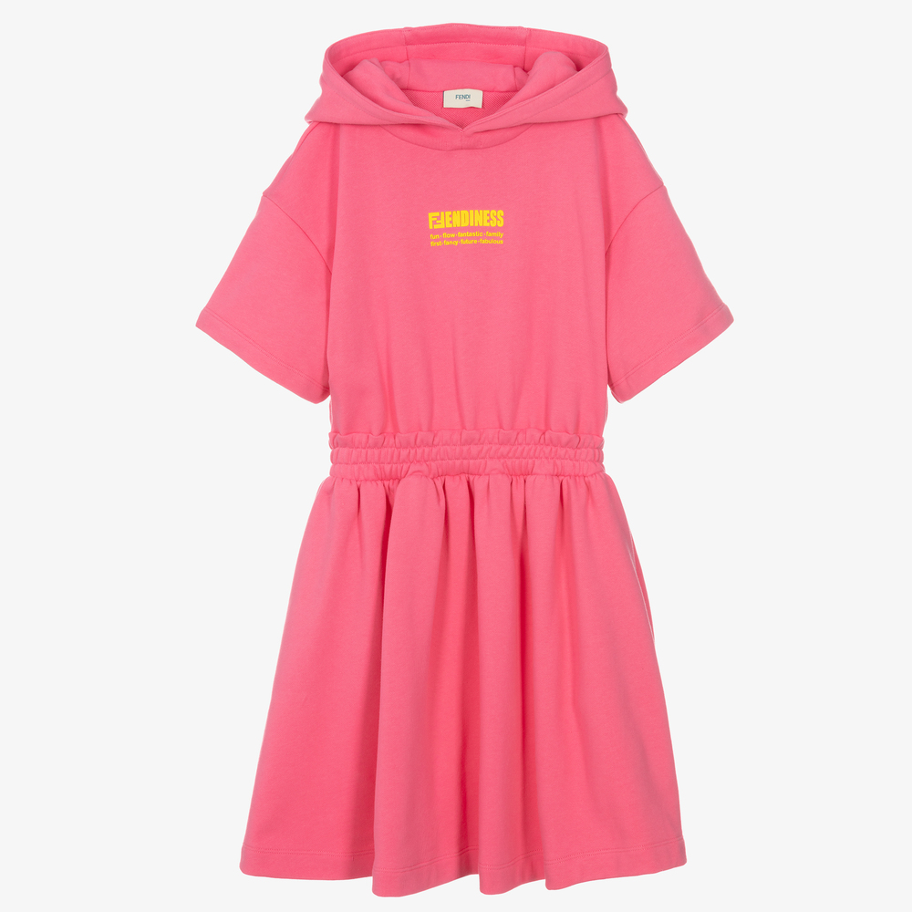 Fendi - Розовое хлопковое платье для подростков | Childrensalon