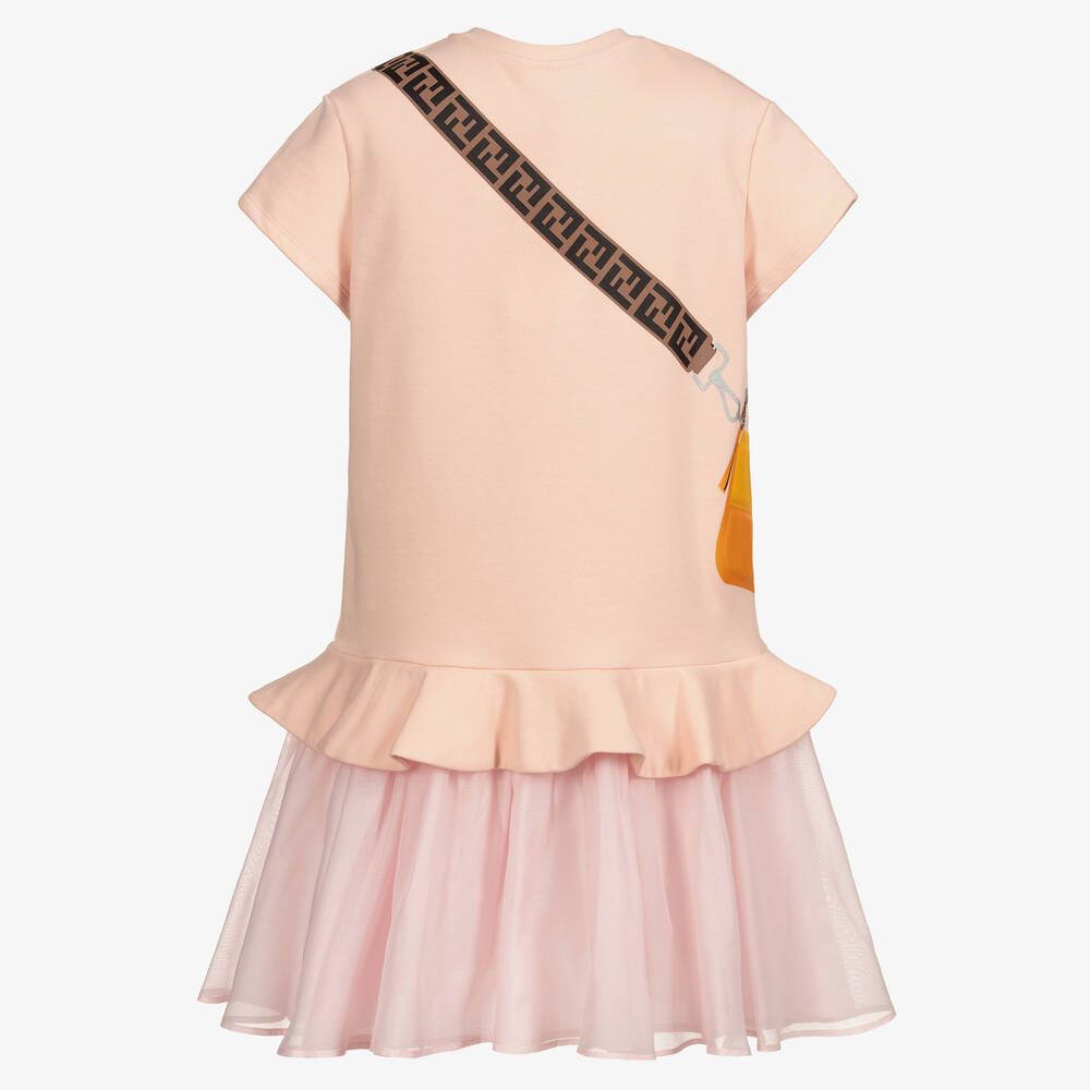 Fendi-Teen Pink FF Logo Dress  | Childrensalon Outlet