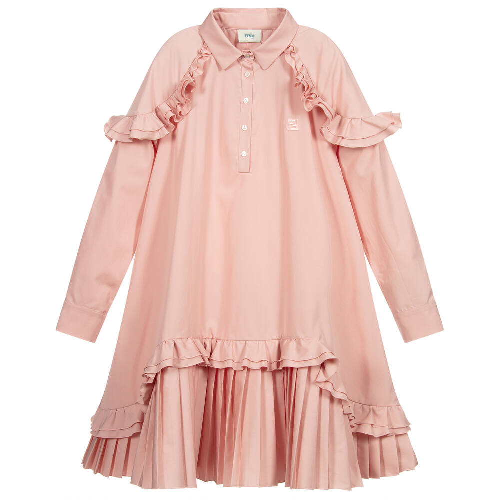 Fendi - Teen Pink Logo Shirt Dress | Childrensalon
