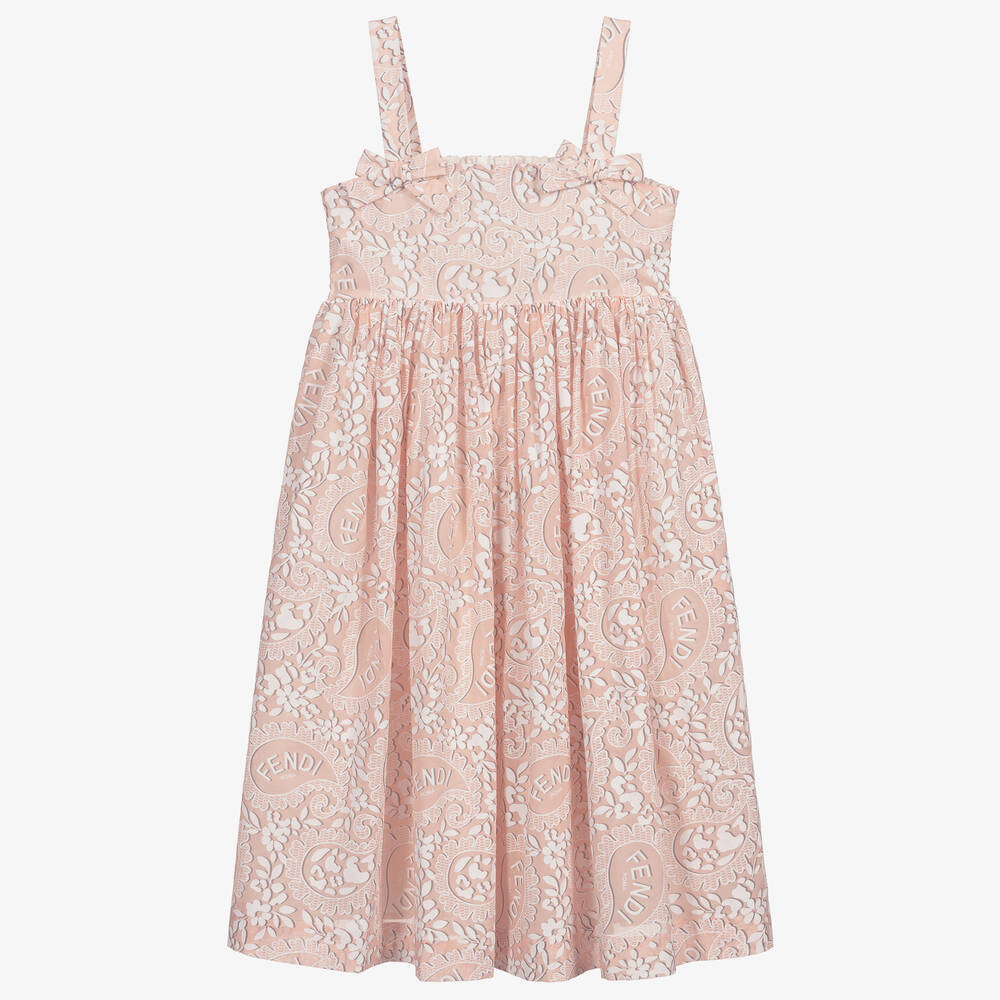Fendi - Розовое платье с принтом пейсли для подростков  | Childrensalon