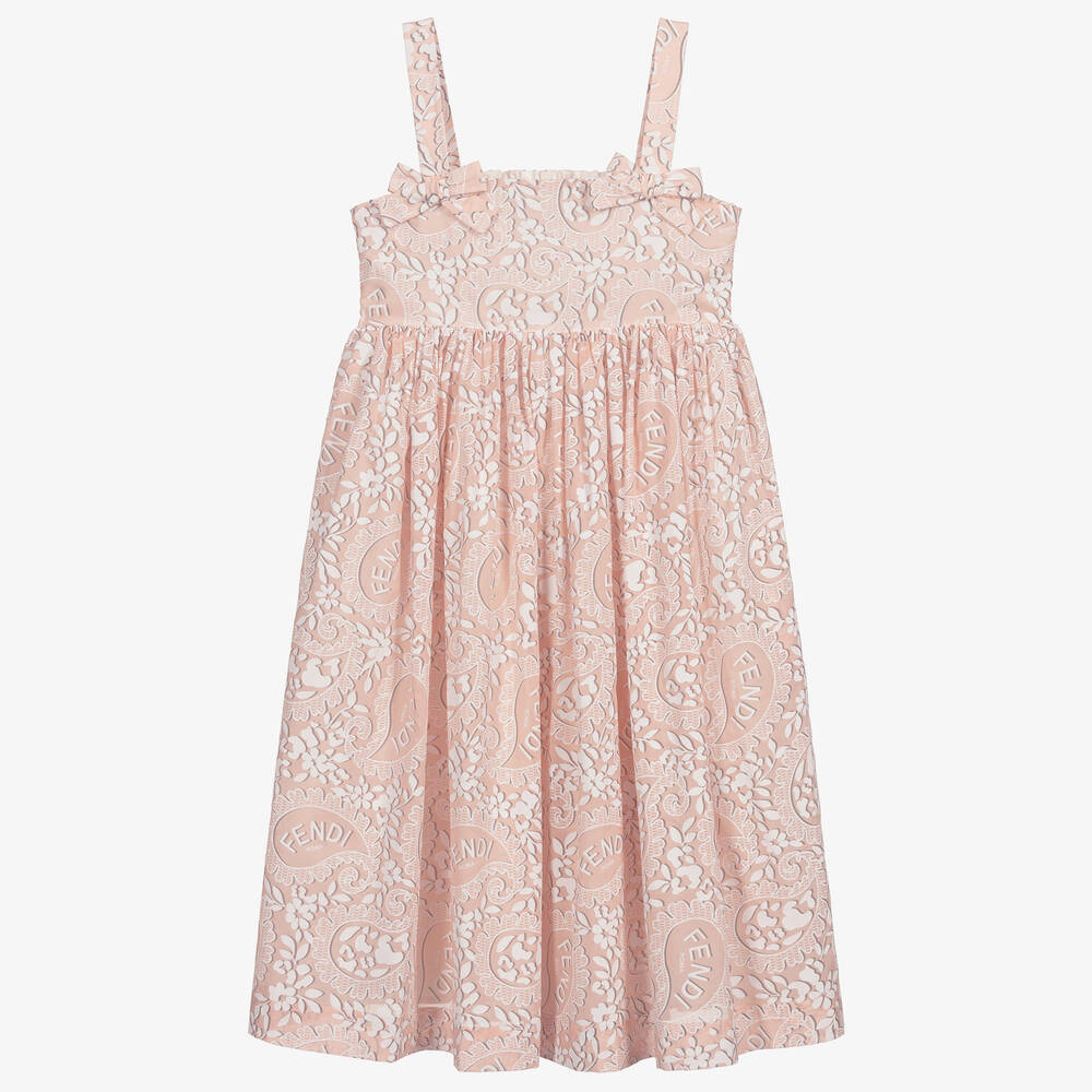 Fendi - Teen Pink Paisley Logo Dress  | Childrensalon