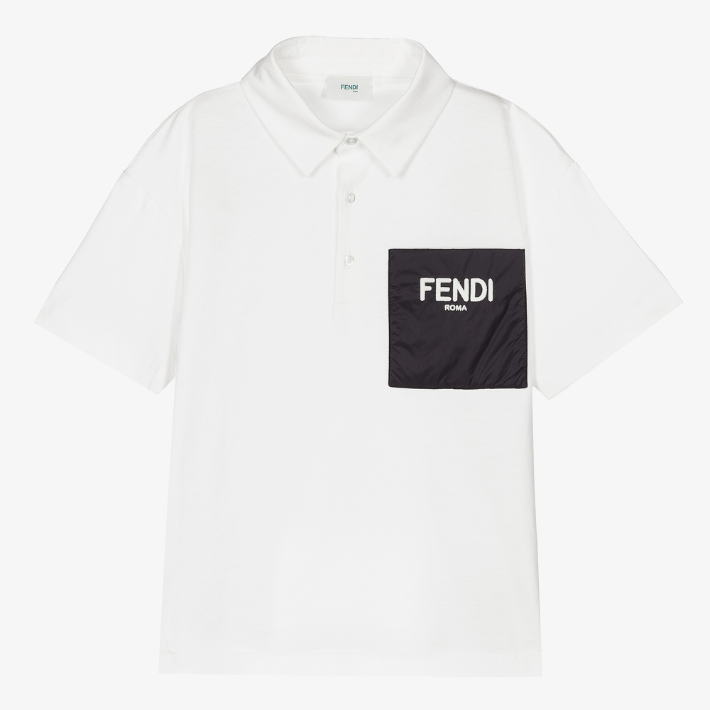 Fendi - Teen White Cotton Polo Shirt | Childrensalon