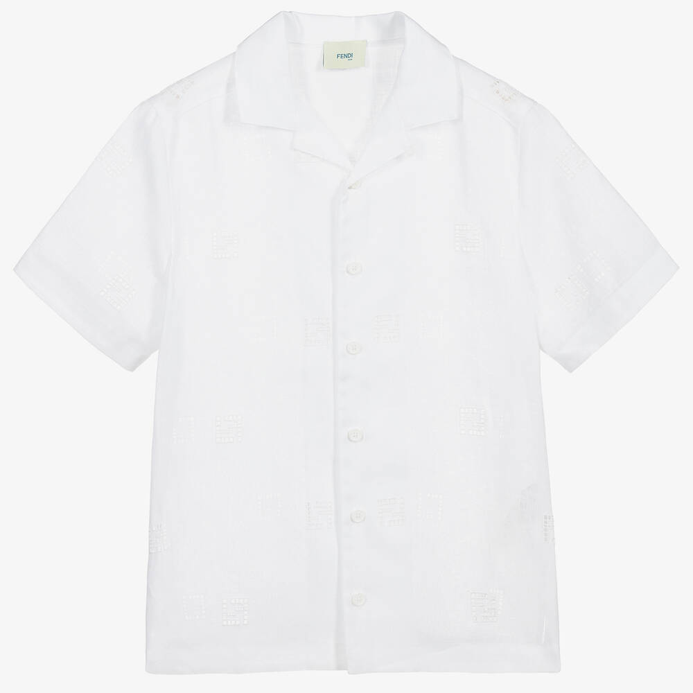 Fendi Chemise blanche FF Ado Childrensalon Outlet