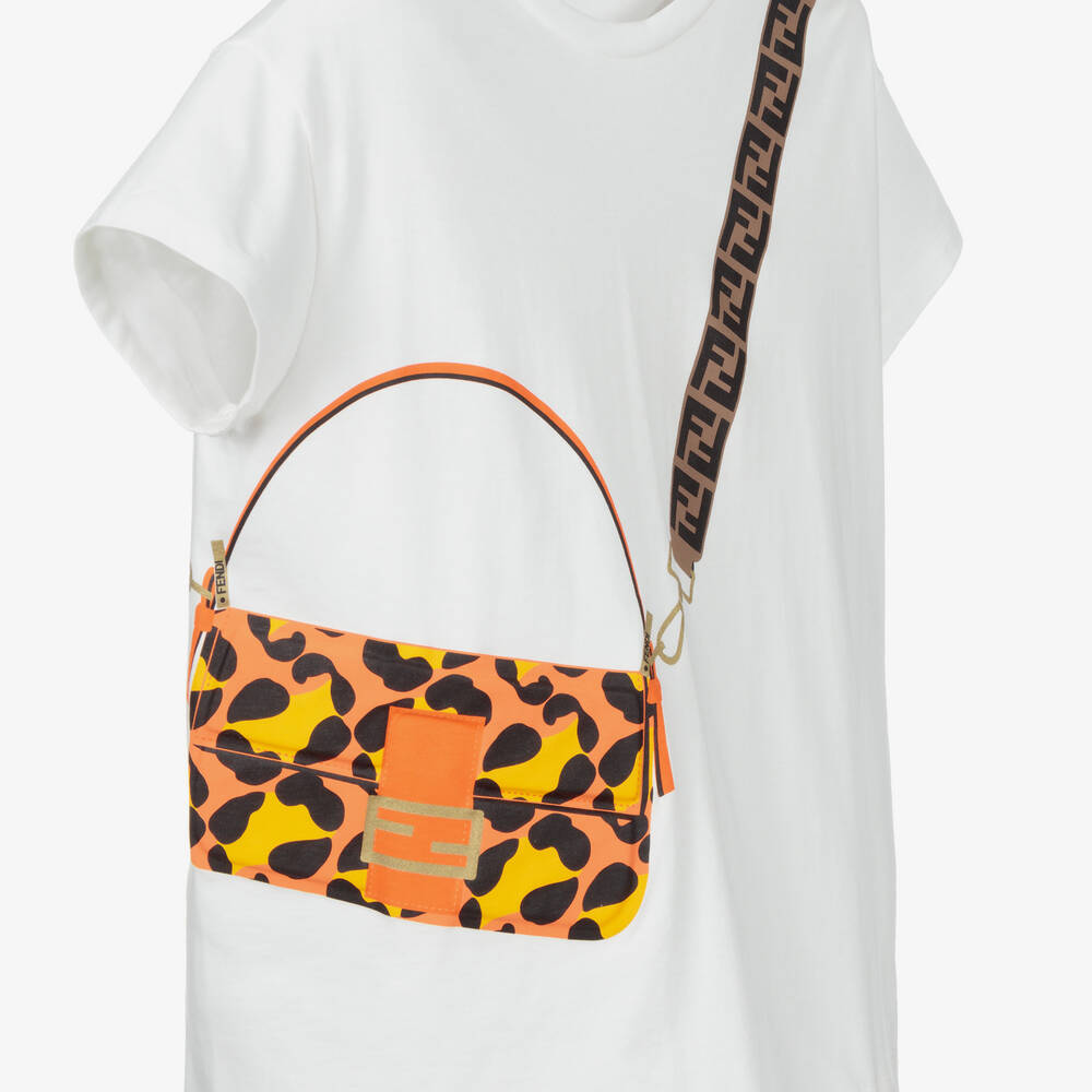 فندي-تيشيرت تينز بناتي قطن لون أبيض | Childrensalon Outlet