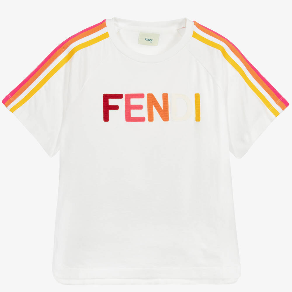 Fendi - Teen White Logo T-Shirt | Childrensalon