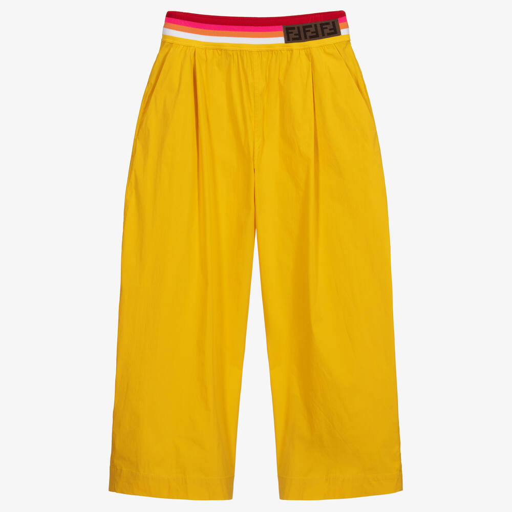 Fendi - Teen Yellow FF Logo Trousers  | Childrensalon